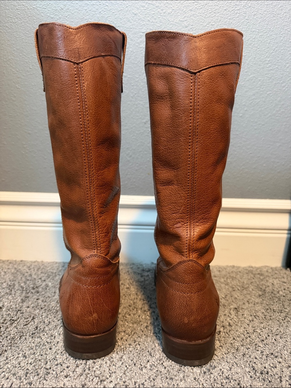 Frye Cognac Leather Heeled Western Boots, never worn! - Picture 5 of 7